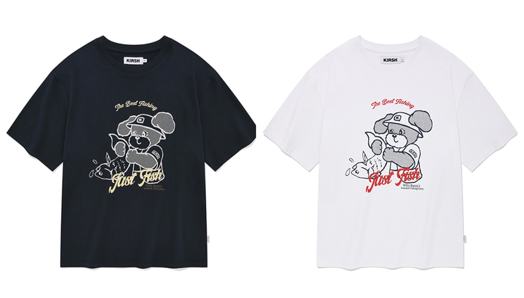 FISHING WITTY BUNNY GRAPHIC LOOSE FIT T-SHIRT