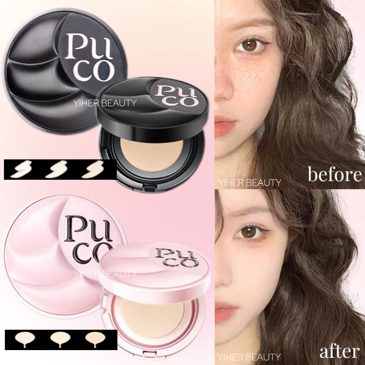 レザーエアクッション 高級感 クッションファンデ コンシーラー ファンデーション パウダー 持続保湿 化粧下地 化粧崩れしない 高カバー 繊細な0粉感 ロングメイク ベースメイク メガ割 qoo10