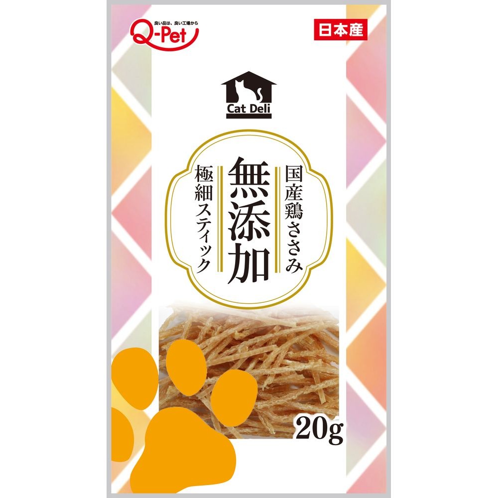 （まとめ買い）CAT DELI 無添加国産鶏ささみ極細スティック 20g 猫用おやつ [x20]