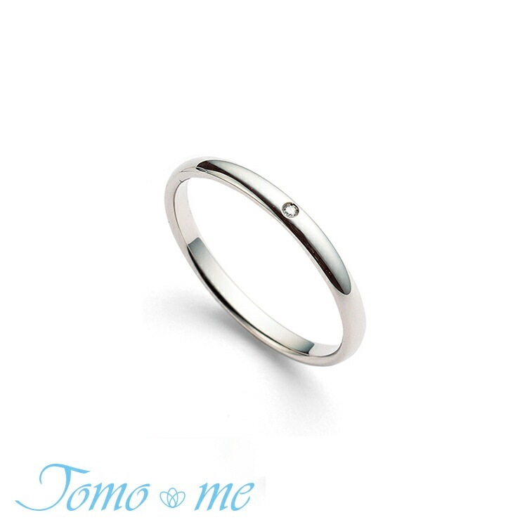 Tomo me トモミ リング kuchibue くちぶえ 結婚指輪 モダンプラチナコレクション 鍛造製法 TM-10 シルバー ダイヤモンド 指輪 ストレート 甲丸 鏡面 42,900円