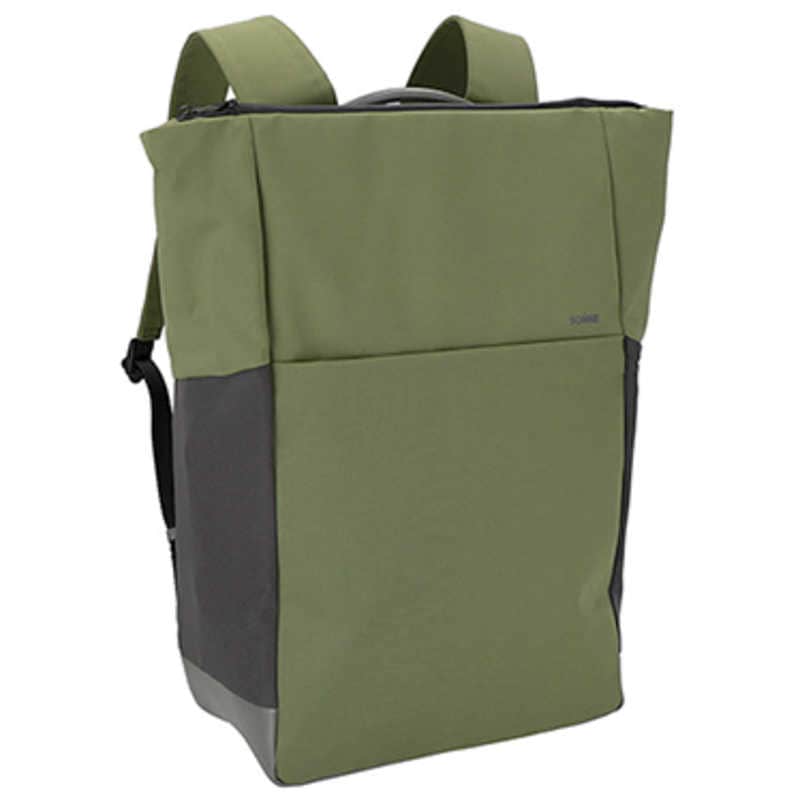 ゾンネ　SONNE KHA ［ 撥水加工 止水ファスナー 14インチノートPC 収納可 通勤 通学 ビジネスバッグ バックパック］ SONNE カーキ　SO-SOSL003