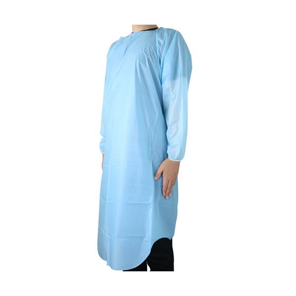 （まとめ） WEトレーディングジャパン PEガウン（ゴム袖タイプ） ブルー フリーサイズ WEHG-PEG-BL 1パック（12枚） (×5セット)