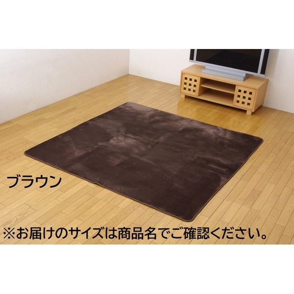 撥水 ラグマット/絨毯 (ブラウン 約200×300cm) ホットカーペット 床暖房対応 不織布 裏貼り加工 お手入れ簡単 (リビング)