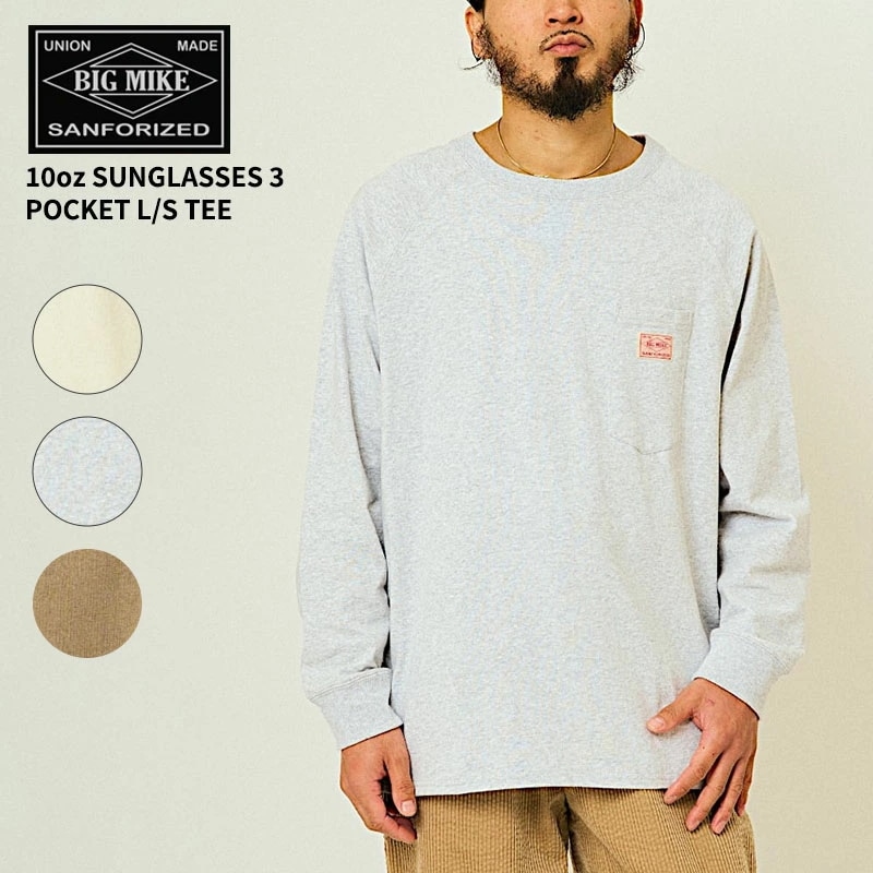 ビッグマイク メンズ 10オンス 長袖Tシャツ BIG MIKE サングラス 3ポケット ロングスリーブ Tシャツ ロンT トップス 102538712 6,208円