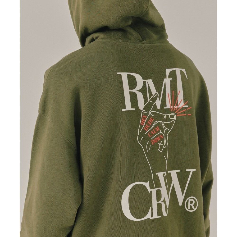 ROMANTIC CROWNドーパミンフィンガーフーディー_カーキ