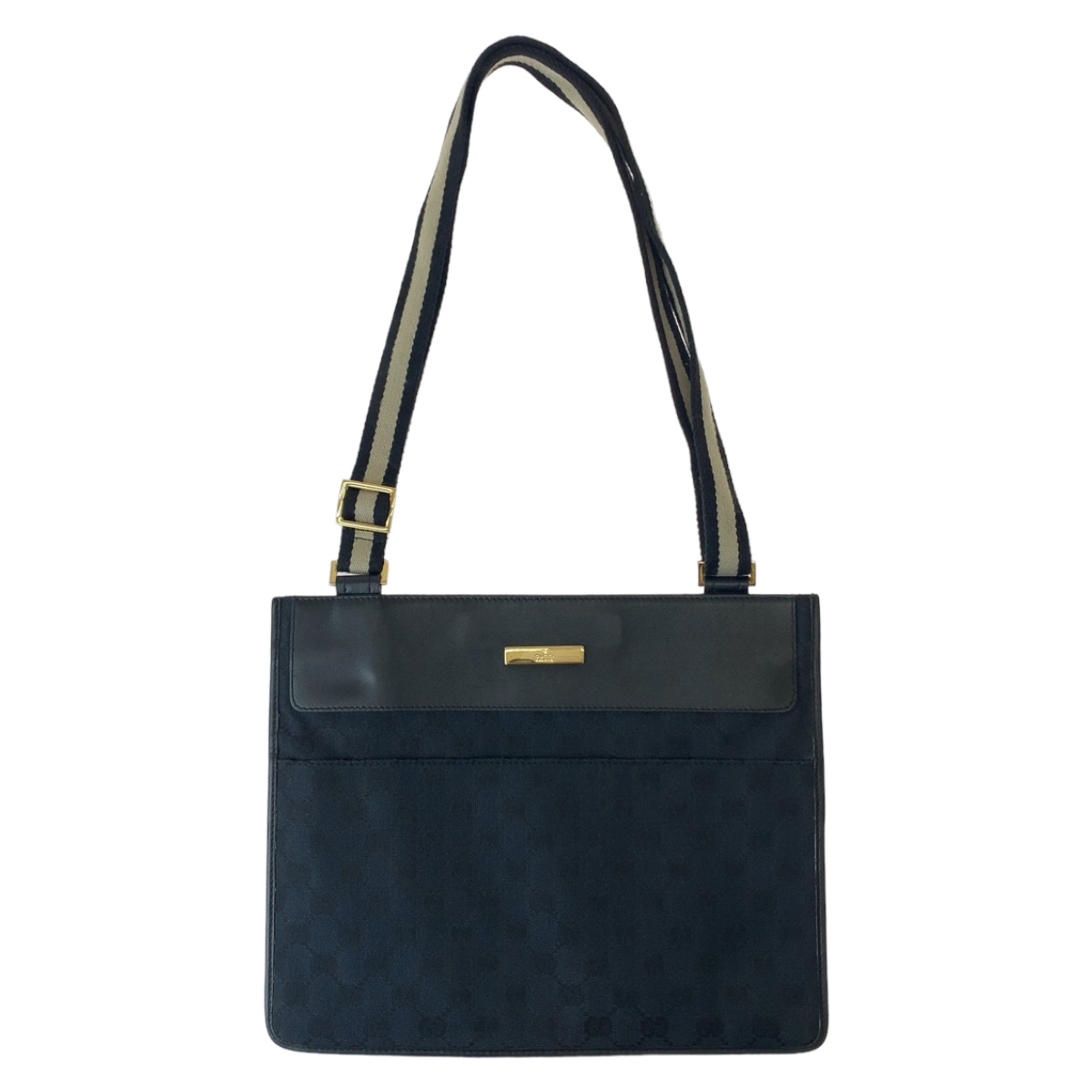 美品 ブラック 黒 ゴールド金具 GGキャンバス/レザー 019 0354 斜め掛け ショルダーバッグ メンズ 407220