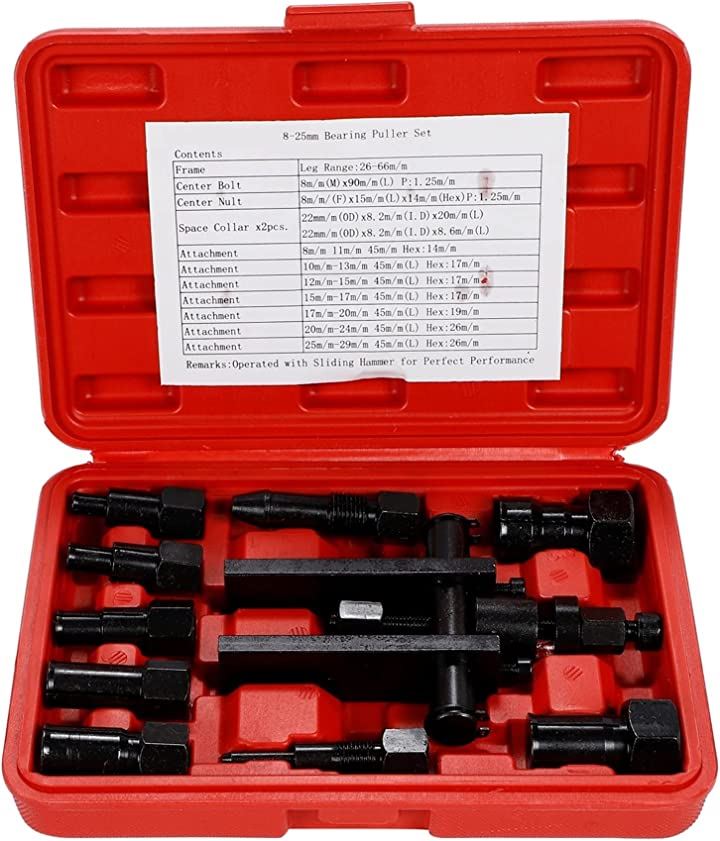 パイロットベアリングプーラーセット 内掛け ギア 外し ツール 自動車 バイク ミッション系統 汎用 工具(8mm-29mm)