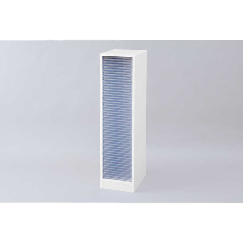 アイリスオーヤマ　IRIS OHYAMA　木製フロアケース 超浅型50段 ホワイト　MFE1500