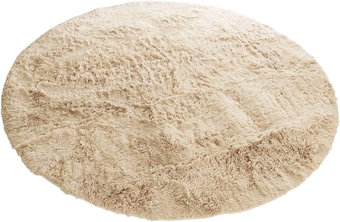 スタイル 小型カーペット 洗えるカーペット フロアマット 滑り止め 抗菌 防臭 四季通用 円形 140cm ベージュ 5,691円