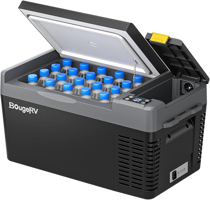 車載冷蔵庫 20L -22℃～10℃ 急速冷凍 ポータブル冷蔵庫 【バッテリー内蔵可能・バッテリー別売】3WAY電源対応 DC12V/24V AC100V コンプレッサー式 車載冷蔵冷凍庫 トラック 15,633円