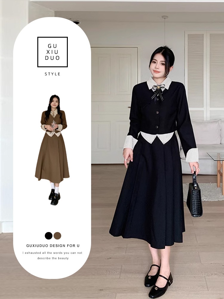 2024年新作ファット＆スリムスモールフレグランスワンピース2点セットが揃った初秋のティースタイルウェア