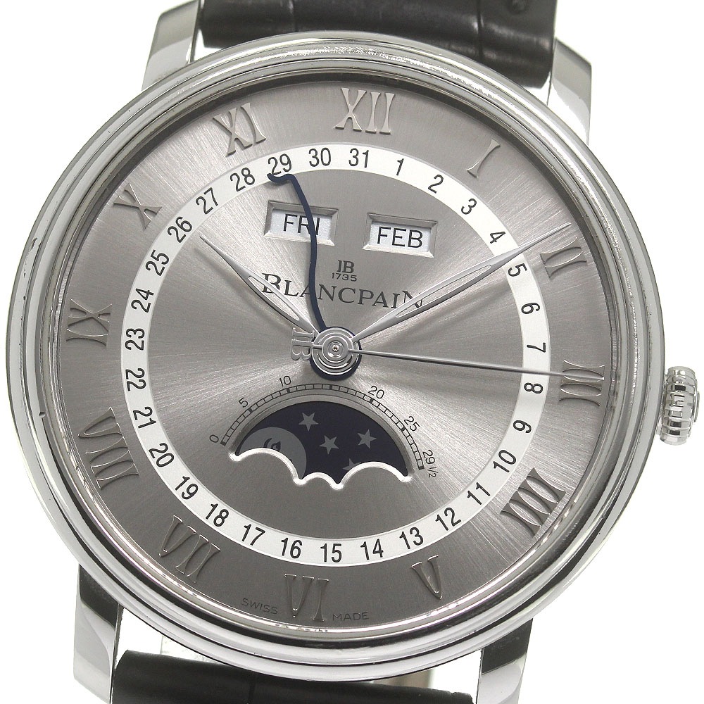 ブランパン Blancpain 6654-1113-55B ヴィルレ ムーンフェイズ コンプリート カレンダー 自動巻き メンズ 保証書付き_828241【中古】