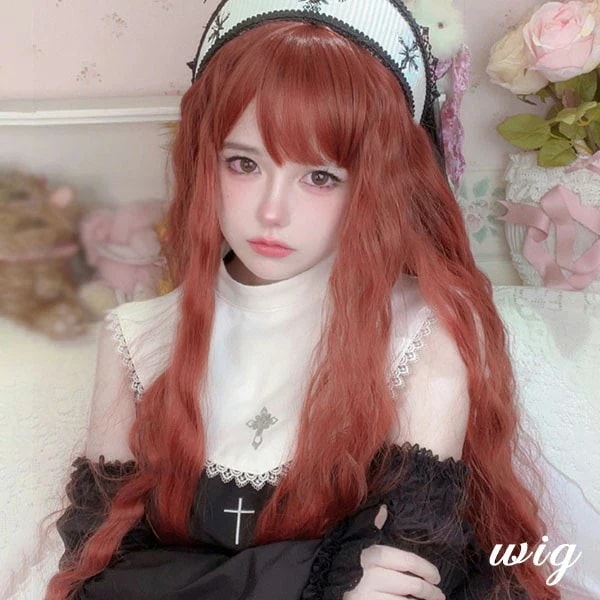 超ロング1M ウィッグ レディース フルウィッグ ロング 巻き髪 オレンジ×レッド ぱっつん前髪 前髪あり 可愛い かわいい 大人用 コスプレ ロリータ ゴスロリ コスチューム 原宿風 仮装 超自然 4,746円