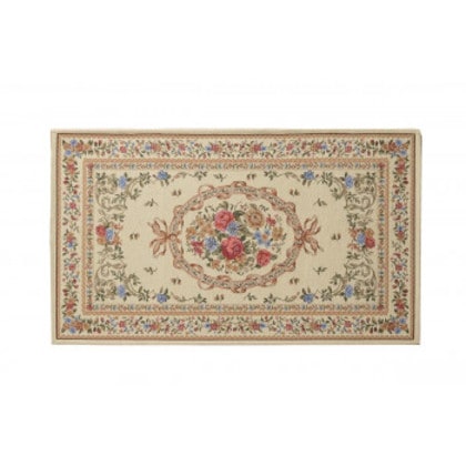 玄関マット シェニール織 クラシック柄 アイボリー 約70×120cm 1311471146401