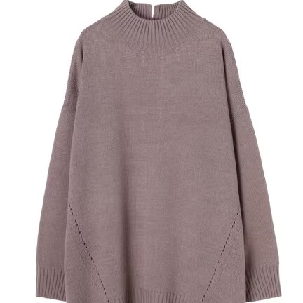 トップス セーター 長袖 クルーネック プルオーバー ミディアム丈 萌え袖 かわいい 大人可愛い きれいめ シンプル 上品 おしゃれ かっこいい カジュアル こなれ感 個性的 主役級 存在感 ルーズ