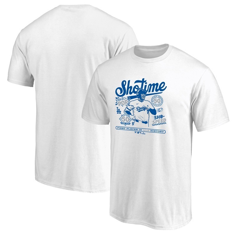 ドジャース 大谷翔平 50-50 CLUB Sho-Time Tシャツ ホワイト 野球 ウェア 達成記念 MLB ホームラン 24AW(ML01-24FW-0010)