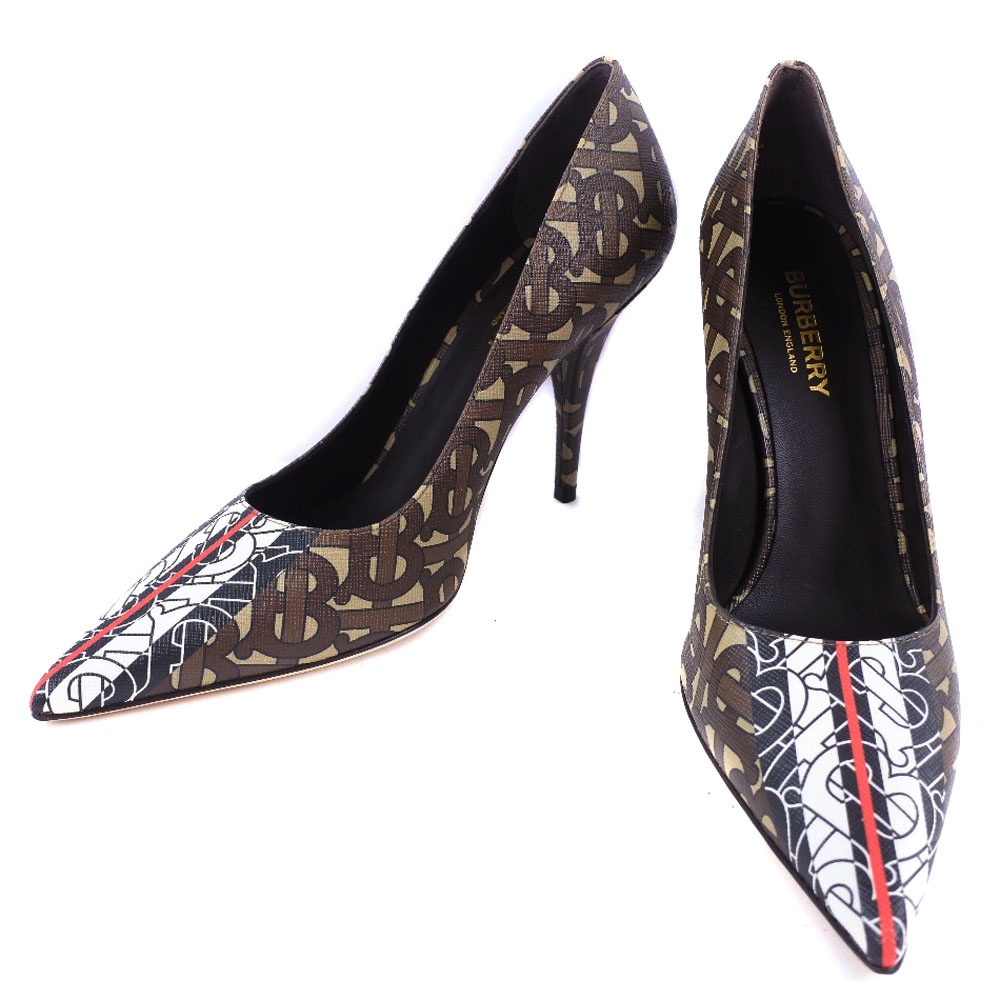 モノグラム 8018752 1003 パンプス PVC カーフ 茶 レディース 未使用 Sランク