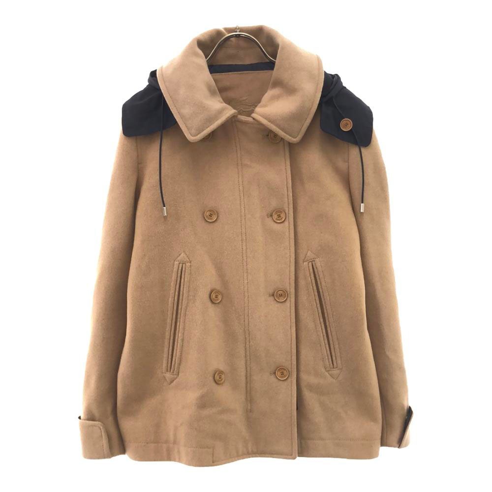 ウールブレンド ロング ピーコート 38 ベージュ レディース