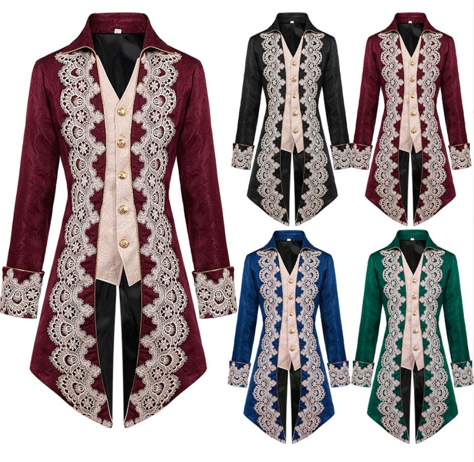 メンズロングジャケット 燕尾服 大人用コスチューム 制服 舞台衣装 中世紀欧風 ヨーロッパ風 王子様 貴族コスプレ 吸血鬼cosplay ステージ衣装 ハロウィンコスチューム ハロウィンパーティー H 5,116円