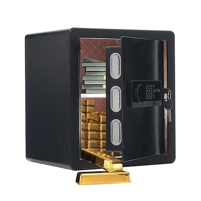 【国内即日発送】金庫 家庭用 26.6L 防犯金庫 緊急電池ボックス付き アラーム機能付き 鍵付き 防盗 旅館 店舗 事務所 ホテル 業務用 日本語取扱説明書付 書類保管