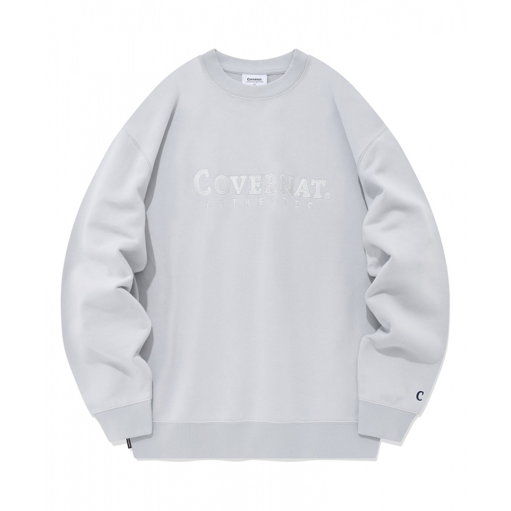 COVERNAT オーセンティックロゴスウェットシャツブルー