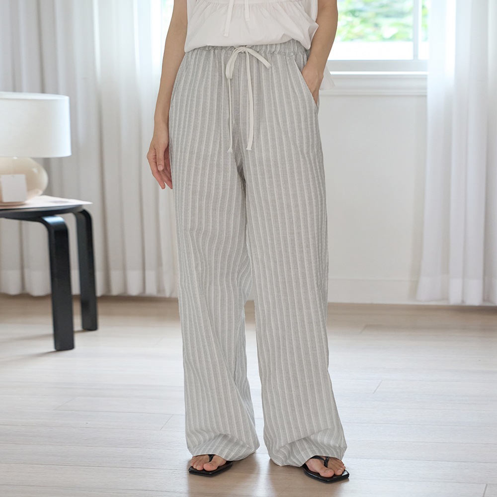 グレッシュバンディングストライプワイドパンツ