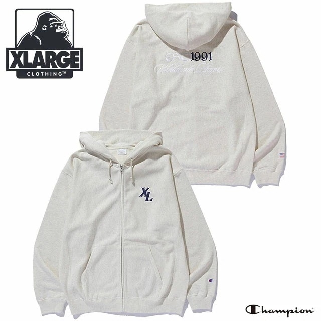 メンズ チャンピオン ジップアップフーデッド スウェットシャツ [101261012020] XLARGE トップス 長袖 パーカー フーディ グレー 正規取扱店