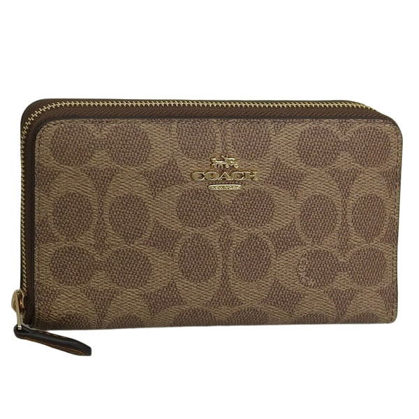 コーチ 財布 レディース ミディアム財布 アウトレット ライトカーキ シグネチャー キャンバス MDM ID ZP SIG CNVS CW781IMXHE COACH