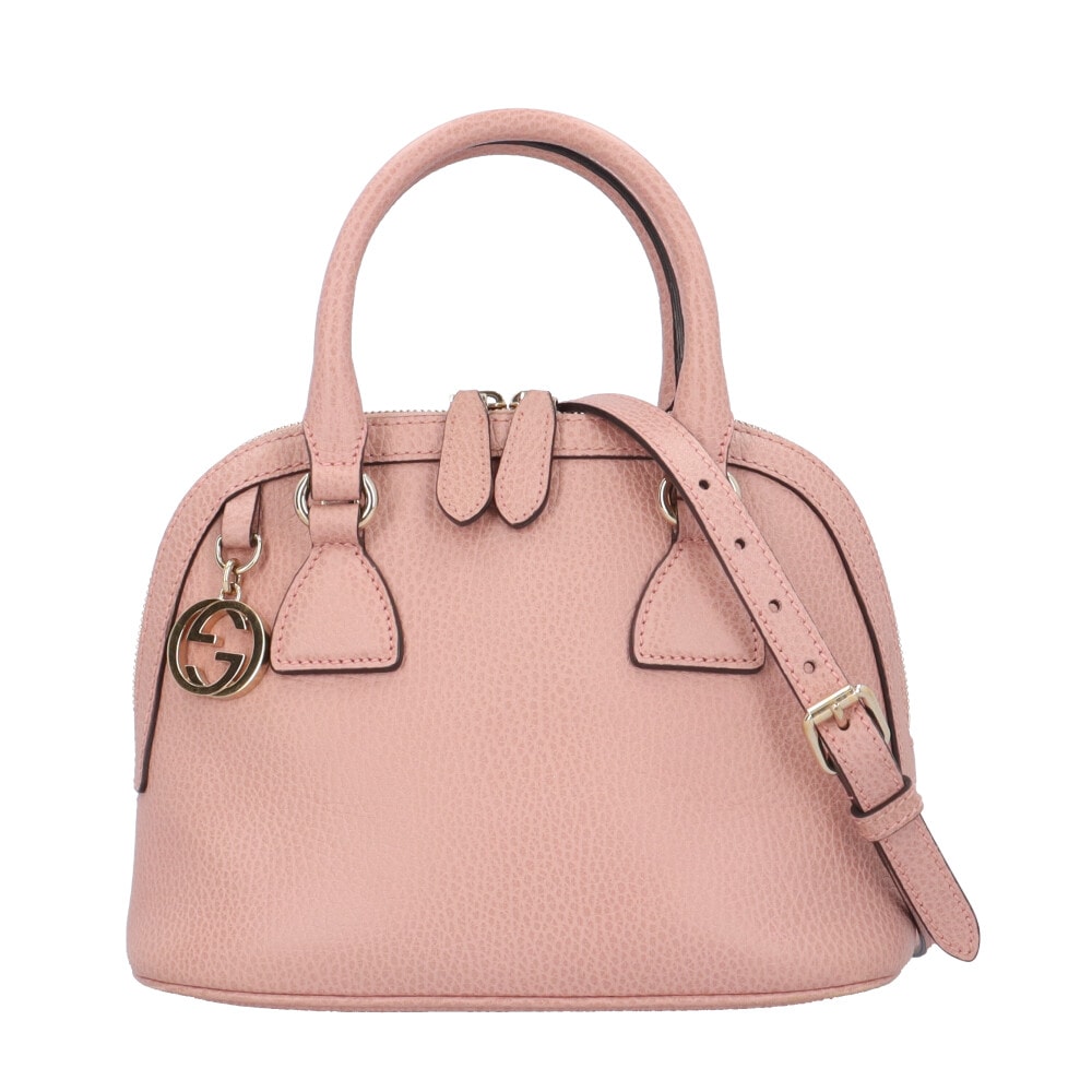 グッチ インターロッキング ショルダーバッグ レザー 449661 ピンク GUCCI 中古