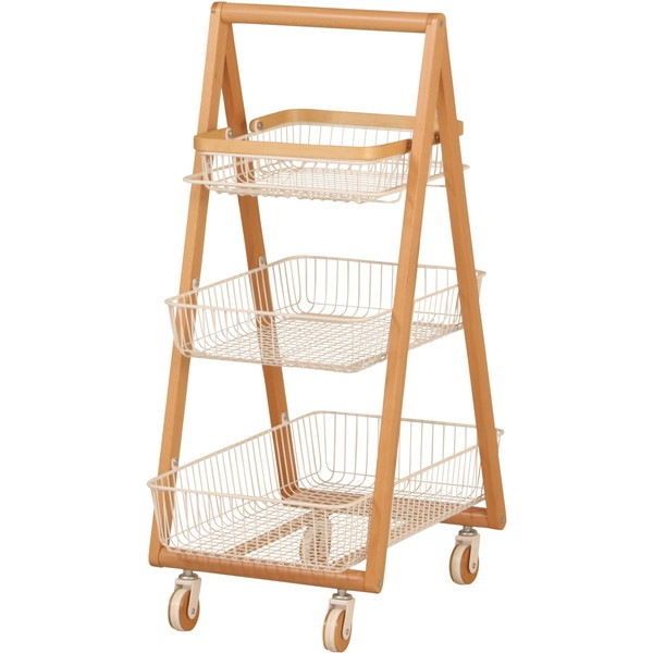 LIV-CM3(WH) ホワイト リヴ [キャリーバスケットワゴン M] メーカー直送