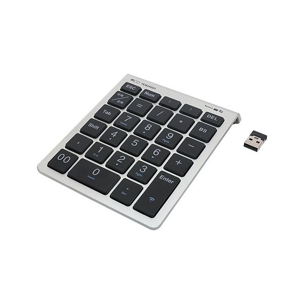 （まとめ） ナカバヤシ ミヨシ2.4GHzワイヤレステンキー シルバー TEN24G03／SL 1個 [x2セット]