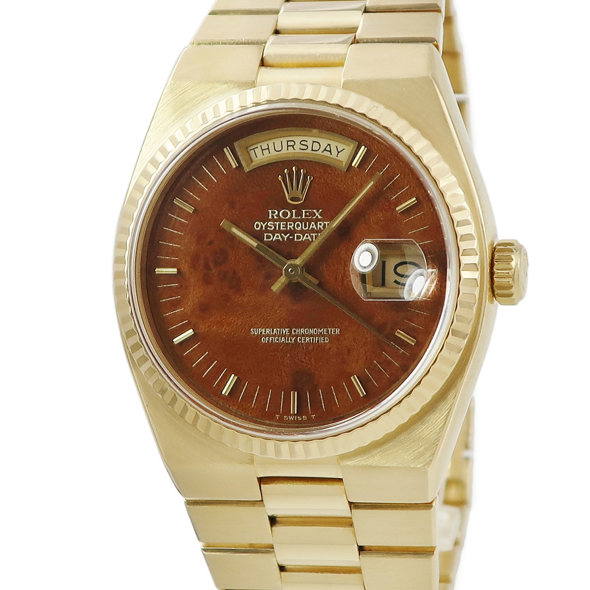 オイスタークォーツ デイデイト 19018 クオーツ メンズ 72番 K18YG無垢 ウォールナット 希少 3年保証 1,038,961円