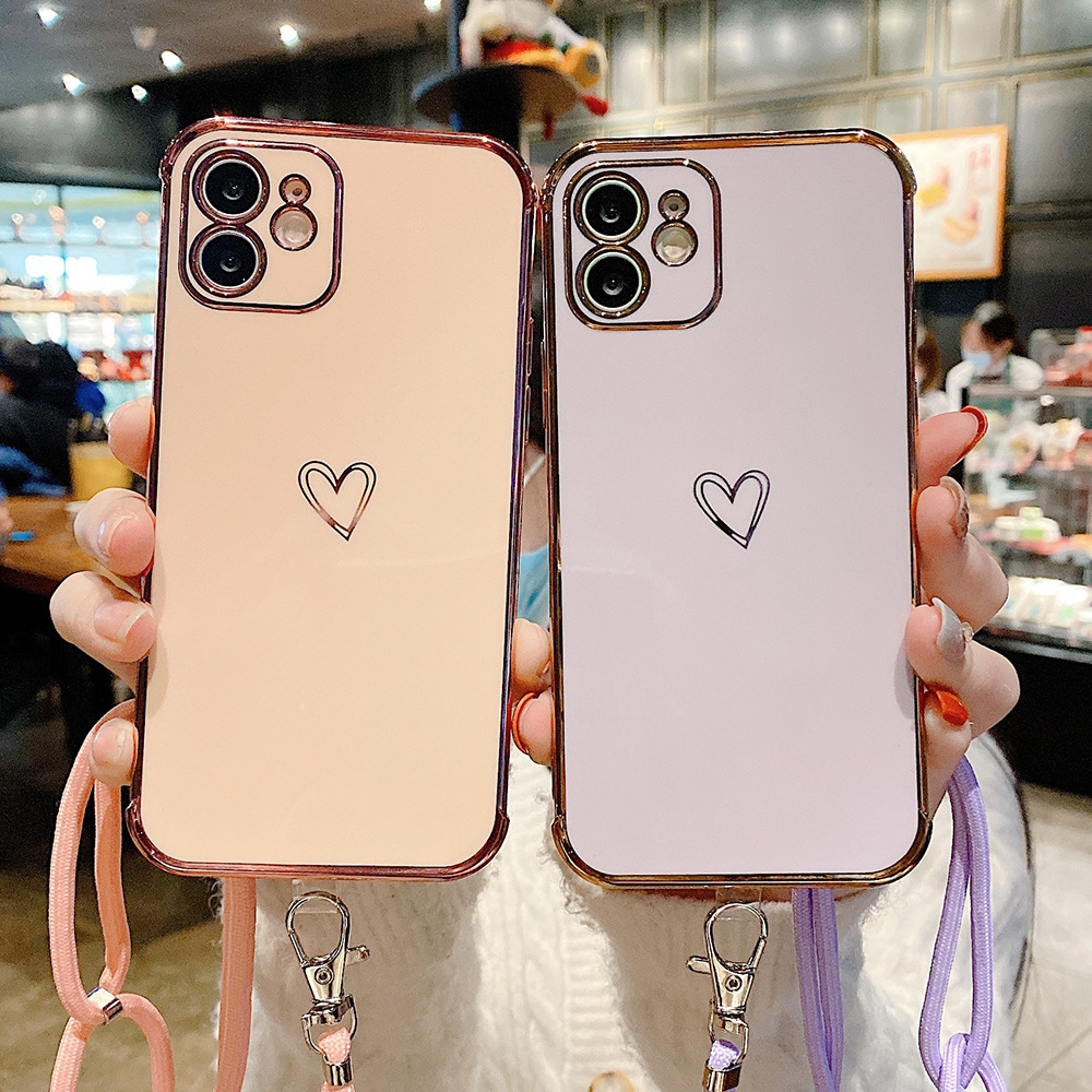 ストレートエッジカップルラブアップル12Pro電話ケースiPhone11ProMax