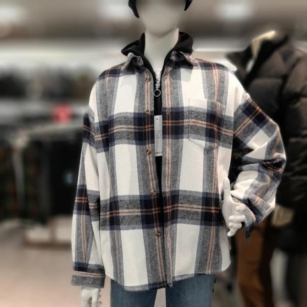 HC09 女性 裏起毛裏地 チェックシャツジャケット 裏地全体 袖部分までボアぎっしり (S41346097)