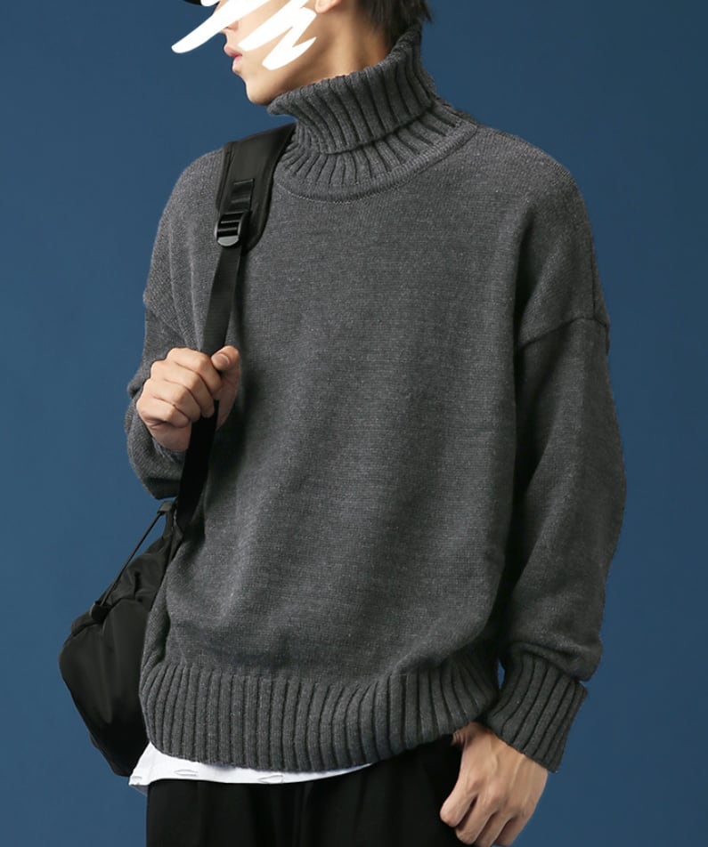 トップス 上着 人気 おすすめ おしゃれ お洒落 激安 安い プチプラ ニット セーター 長袖 ロング タートルネック ハイネック プルオーバー ドロップショルダー 無地 かっこいい sh0