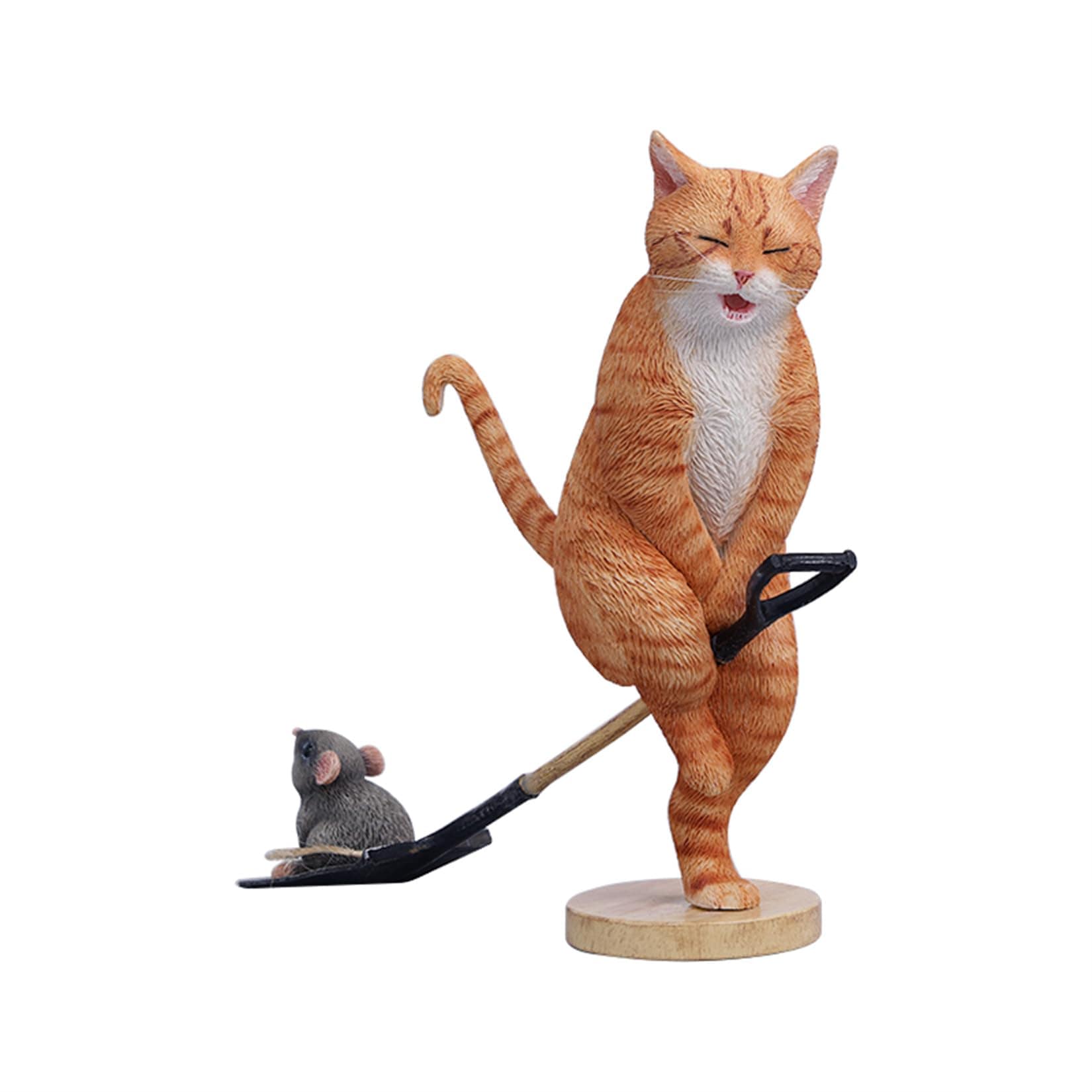 JXK 1/6 サイズ 猫とネズミ 2.0 スタチュー 可愛い ネコ 動物 リアル フィギュア 樹脂 プラモデル 模型 10.5cm級 完成品 ねこ好き 置物