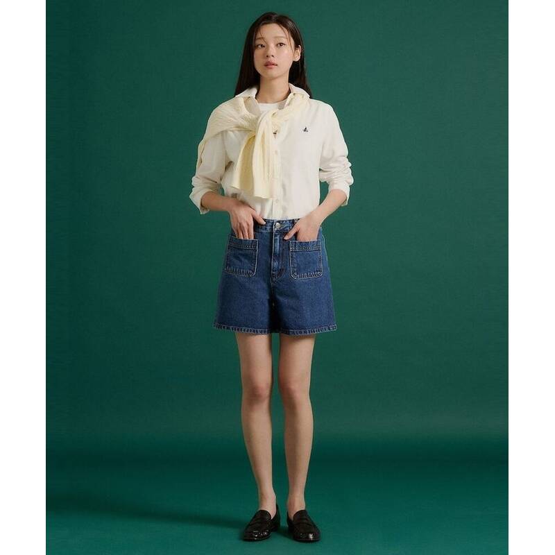 BEANPOLE LADIES アウトポケットデニムショーツ ネイビー (BF6425C74R) BF6425C74R 406163