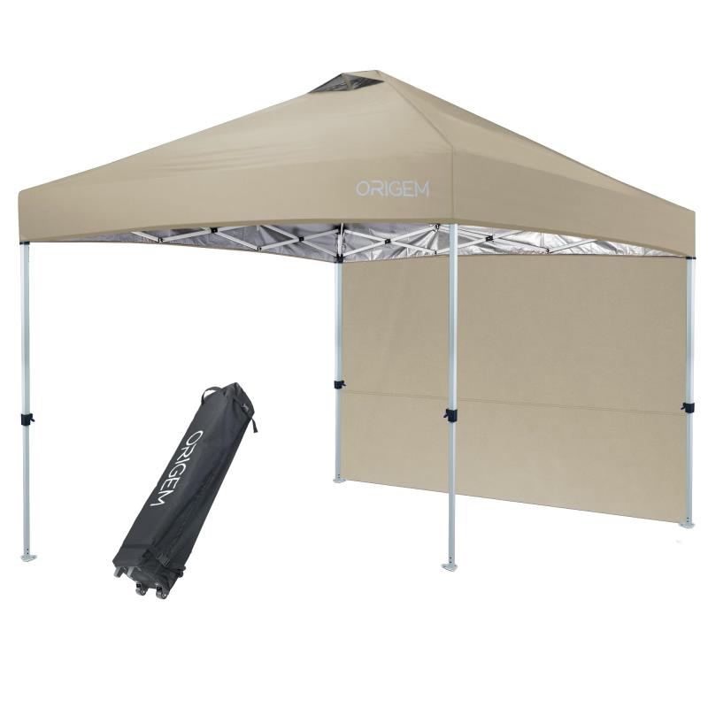 Origem タープテント3段階調節 2.5m/3m 大型 UVカット 遮光 高耐水加工 スチール 風に強持ち 組立て簡単 運び便利 サイドシート 4-6人/6-8人 アウトドア/キャンプ/イベント