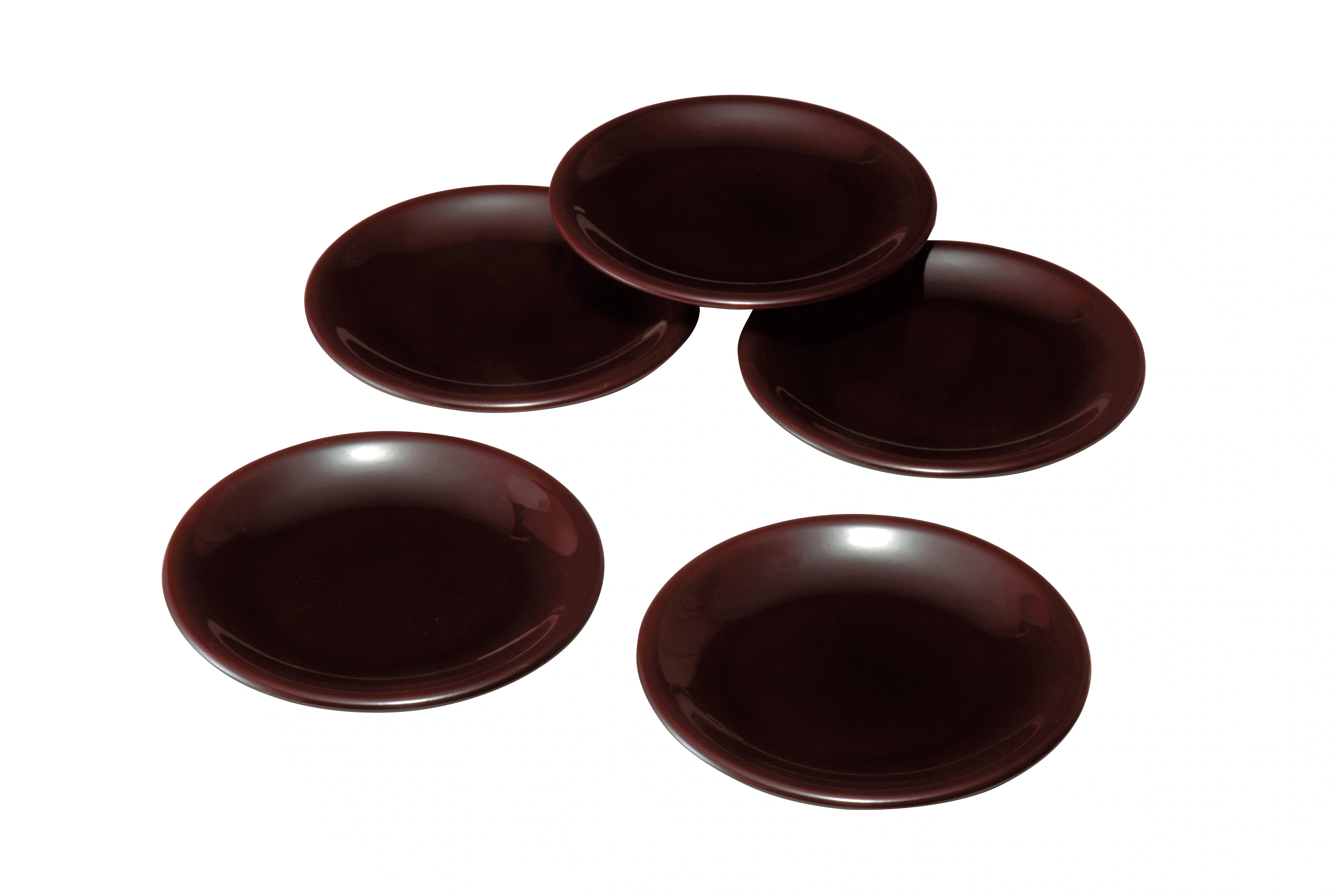 5.0寸 銘々皿 溜塗 (5枚組) 15cm 菓子皿 お皿 日本製 国産 紀州漆器 トレー トレイ