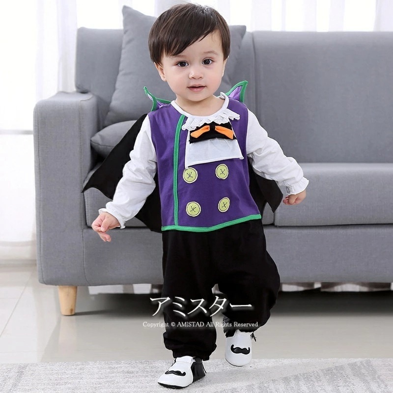 ハロウィン コスプレ ロンパース 子供 着ぐるみ バンパイア 吸血鬼 コスチューム パンプキン ベビー服 カバーオール 男子 女子 長袖 キッズ 子供 出産祝い 誕 プレゼント ロンパース ハロウィー
