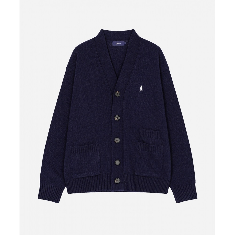 エールラムウールヘリテージダンダブルポケットカーディガンネイビー