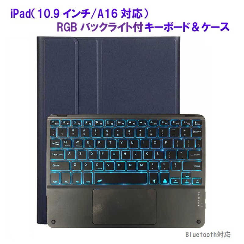 ROYALMONSTER　iPad(10.9インチ/A16対応)キーボード＆ケース NB　RM-2221-109NB
