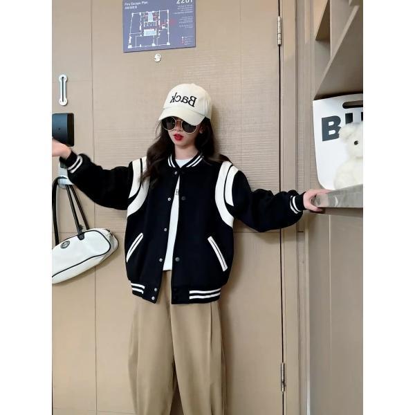 シンプル超お得 コットン ジュニア バイカラー 女の子 スプリングコート スタジャン ジャケット ブルゾン アウター 子供服 ジャンパー 長袖 キッズ カジュアルコーデ