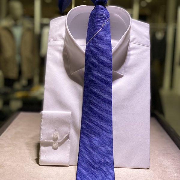 男性ネクタイ ワンポイント スリム ブルー_s