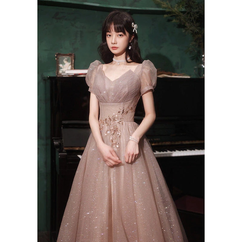 バンケットドレス2025女性のためのドレスハイエンドウェアラブルホストドレスドレス長い気質