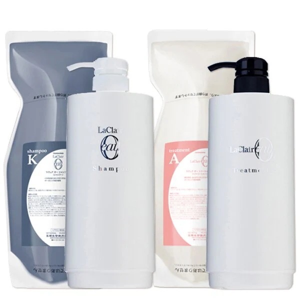 ラクレア オー シャンプーKクセゲ600mL+トリートメントAエアリー600g+各専用ディスペンサー