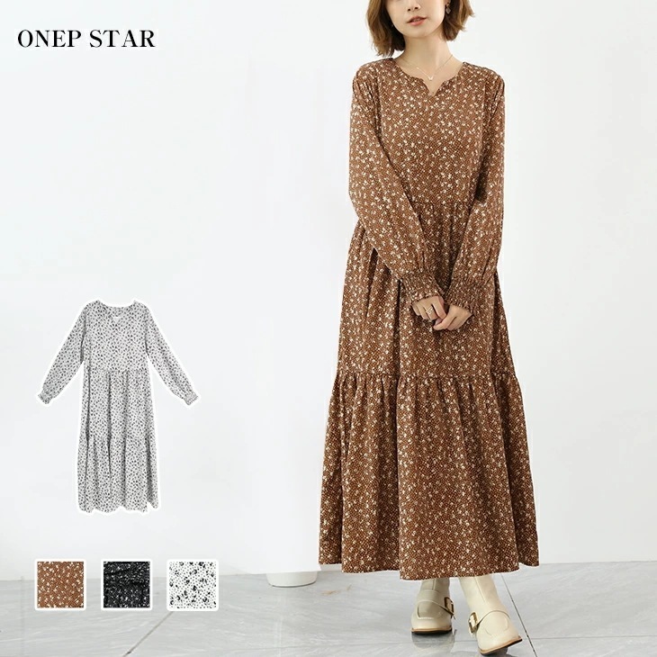 【在庫一掃】ワンピース 長袖 ロング丈 膝下 マキシワンピース きれいめ おしゃれ カジュアル 体型カバー ロングワンピース オフィス 入園式 卒業式 大人 レディースファッション 20代 30代 4 7,245円