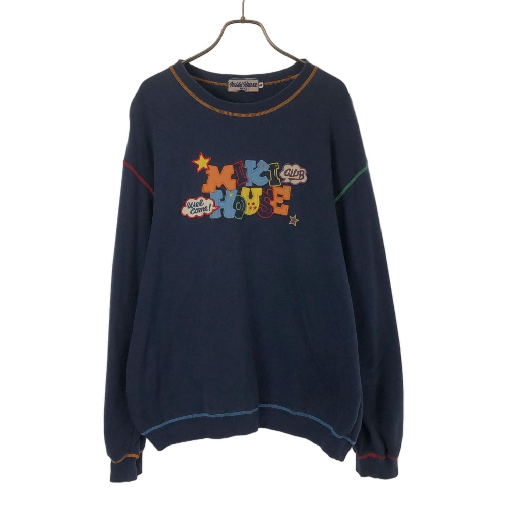 日本製 長袖 トレーナー M ネイビー系 メンズ