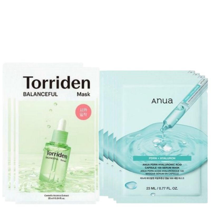 PDRN セラムマスク 10枚セット + バランスフル シカマスク 10枚セット（1+1） TWICE サナ ピック（ミンジュのピンクキャビネット出演・注目スキンケアマスク）