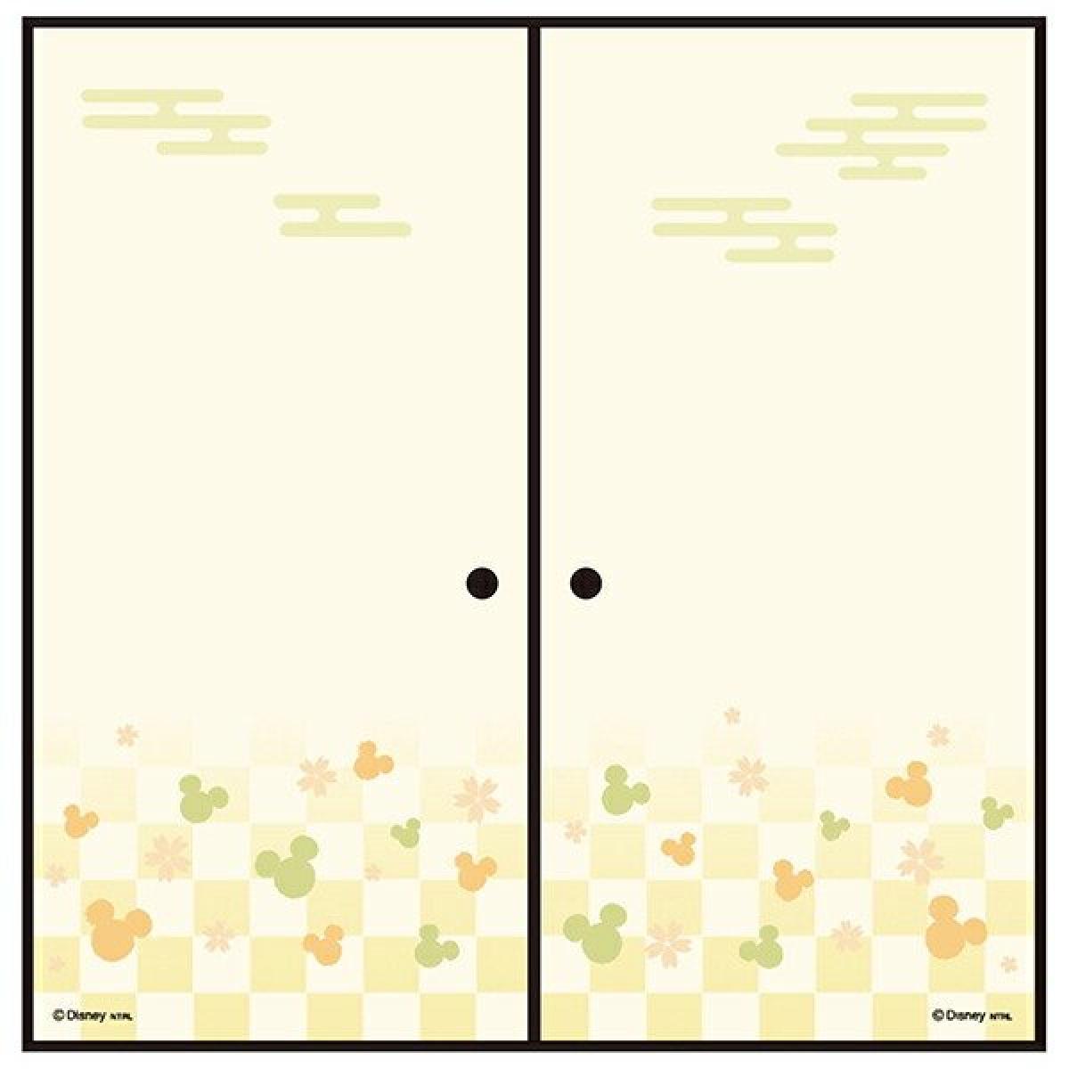 アサヒペン ふすま紙 ディズニー ミッキー アイコン NTLD-008F 92cm×182cm 2枚組 襖紙 襖張り替え 襖リメイク